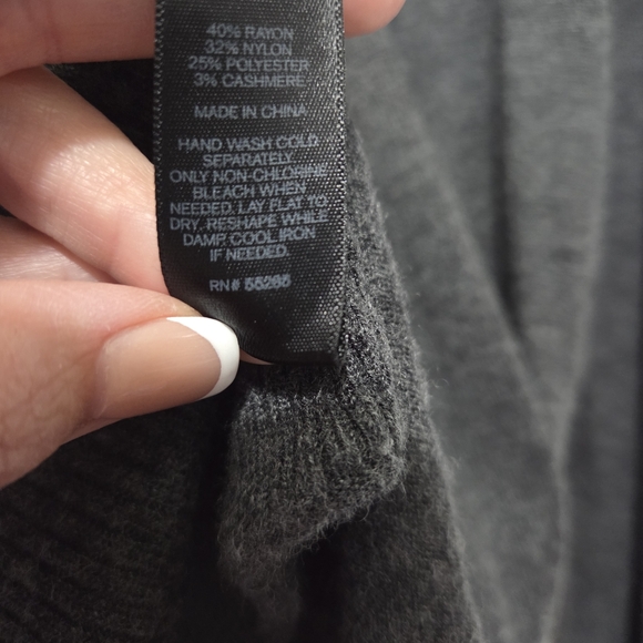 Express Charcoal Gray Waterfall Open Front Cardigan Size Medium Business Casual - Picture 6 of 7